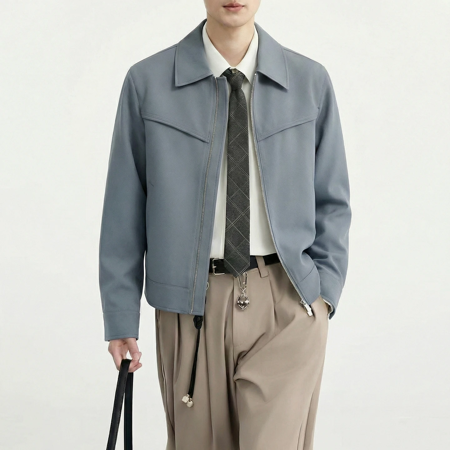 

Men's Jackets Korean Fashion Turn Down Collar Long Sleeve Men Casual Jacket All Match Plain Color Comfortable Coats Man Hot Sale