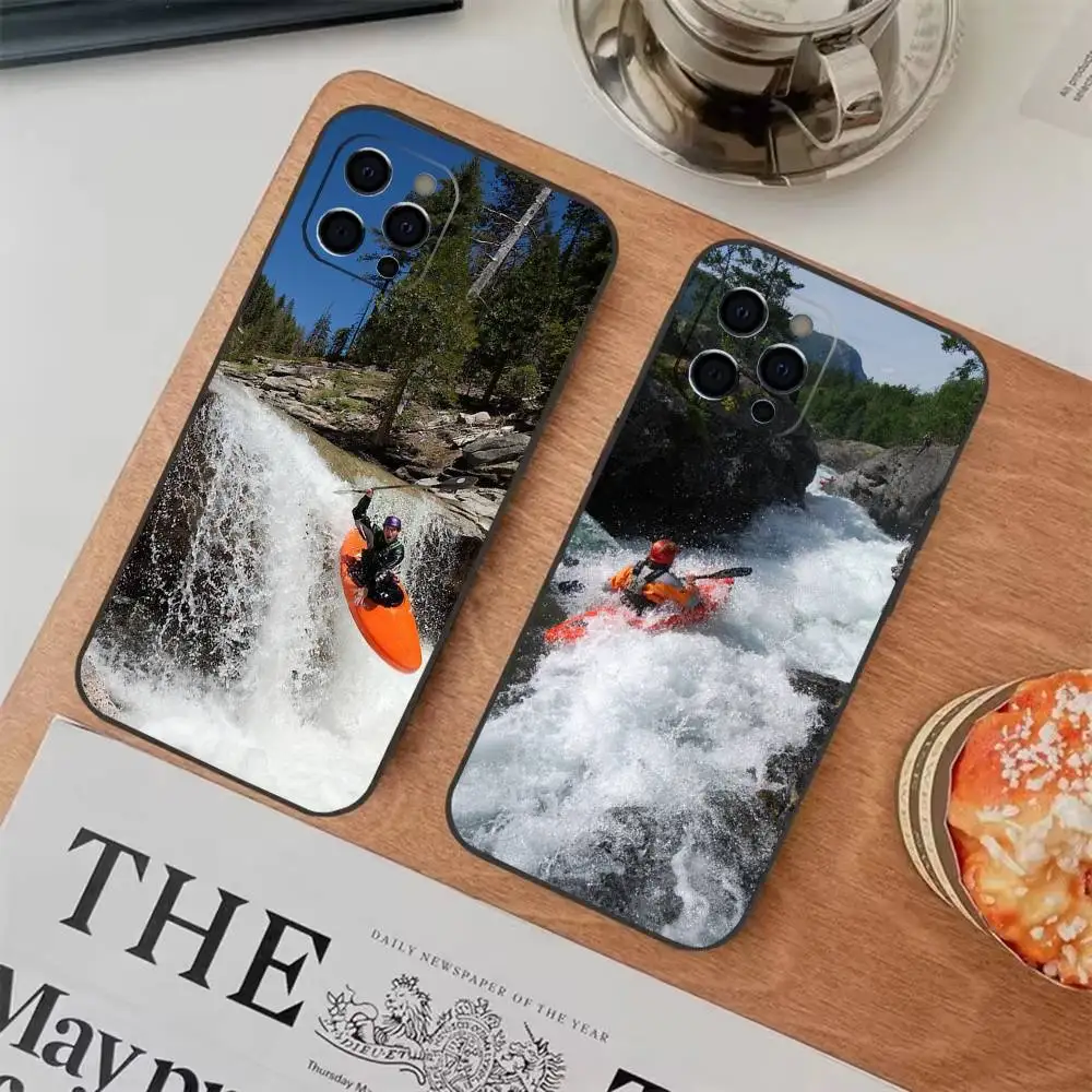 

Kayaking-Emerging Force Soft Black Shockproof Case For IPhone 17,16,15,14,13,12,11,XS,Plus Pro Max