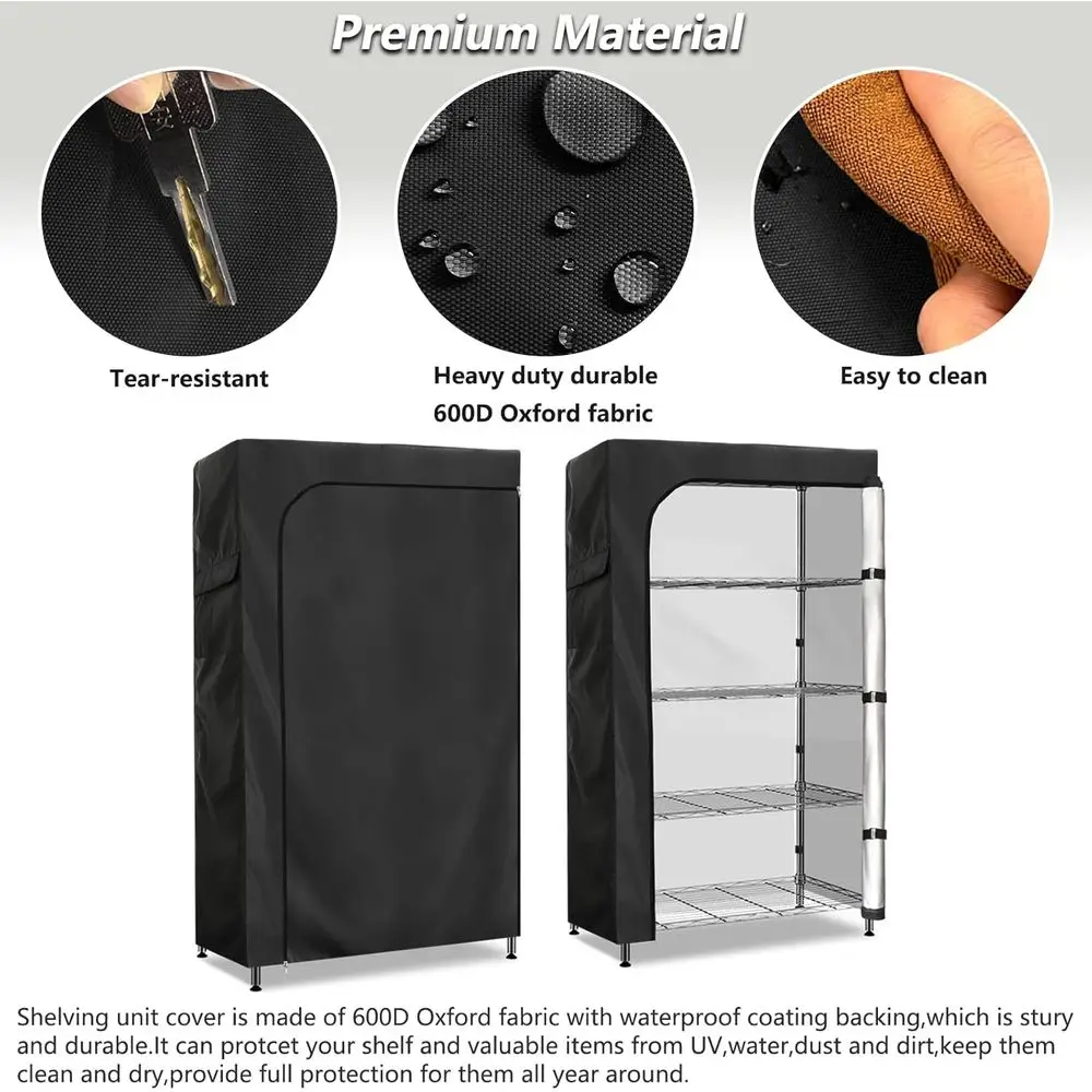 Penutup Rak Kawat Anti Air Hitam 60 x 24 x 72 - Hanya Penutup