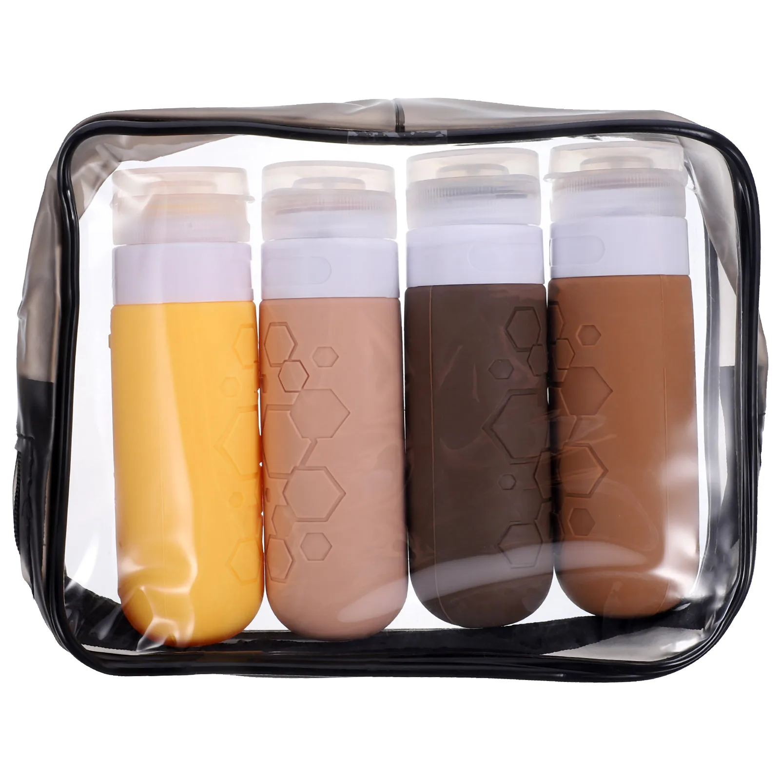 

4pcs Refillable Silicone Toiletry Leakproof Portable Reusable 90Ml For Lotion Shampoo Outdoor Use Empty Travel Size Bottles