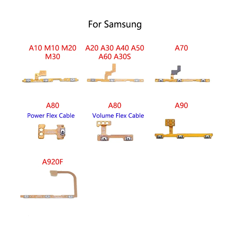 Power Button Switch Volume Button On / Off Flex Cable For Samsung A10 M10 M20 M30 A20 A30 A50 A60 A70 A80 A90 A9 2018 A920F A30S