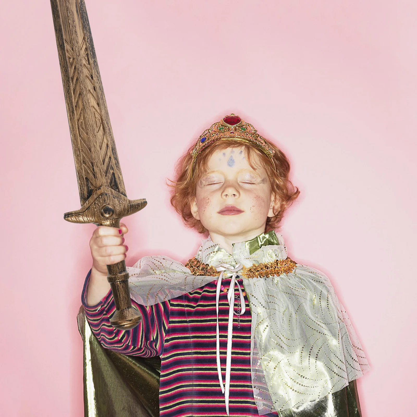 Simulated Roman Sword Prop Wide Pretend Play Costume Accessory for Halloween Party Cosplay Interactive Game Plaything