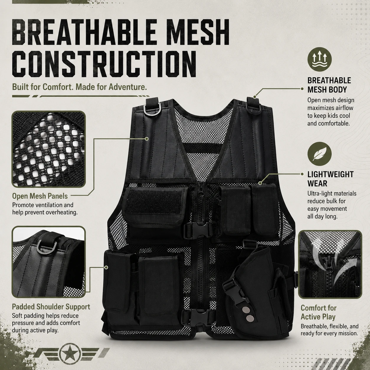 Çocuklar Taktik Yelek Çocuklar - Kids Outdoor Vest incelemesi ve fiyatı