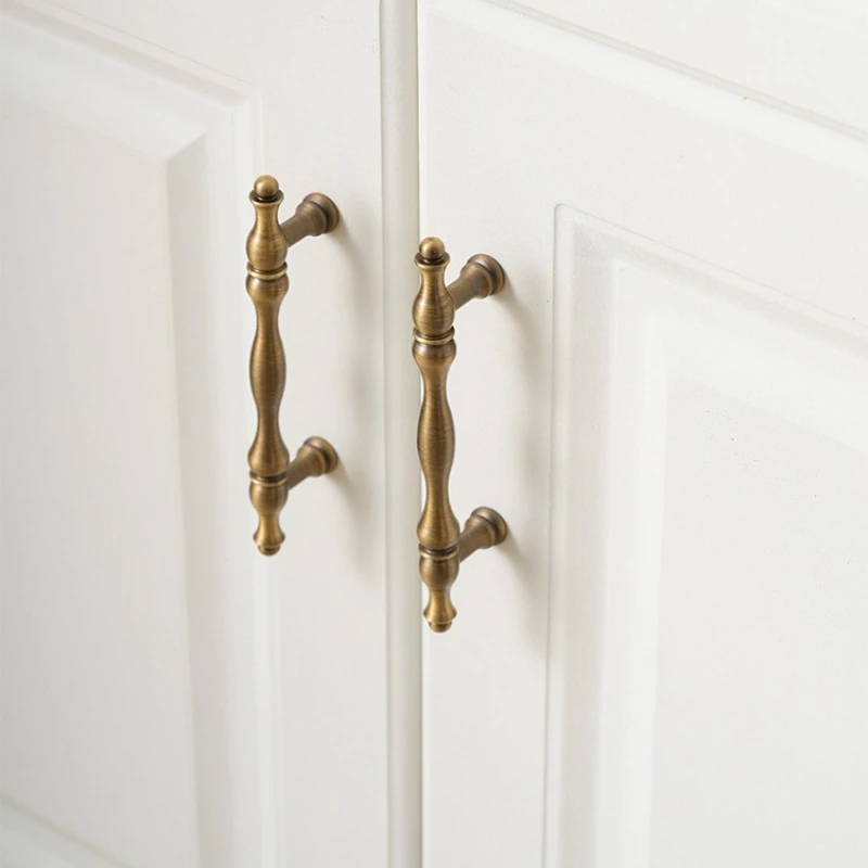 

French Vintage Brass Handles for Furniture Bronze Handles for Cabinets and Drawers Hardware Fitting Kitchen Cabinet Handles