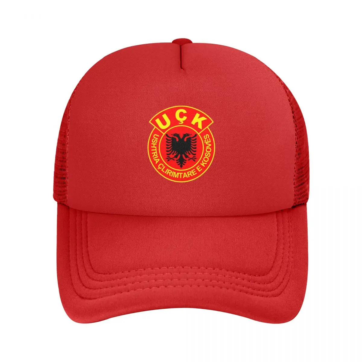 Adult Albanian UCK Gold Kosovo Trucker Hat Fitted Mesh Baseball Cap Snapback Caps Flag Albania Hats Sun Hats Dad Hat Summer