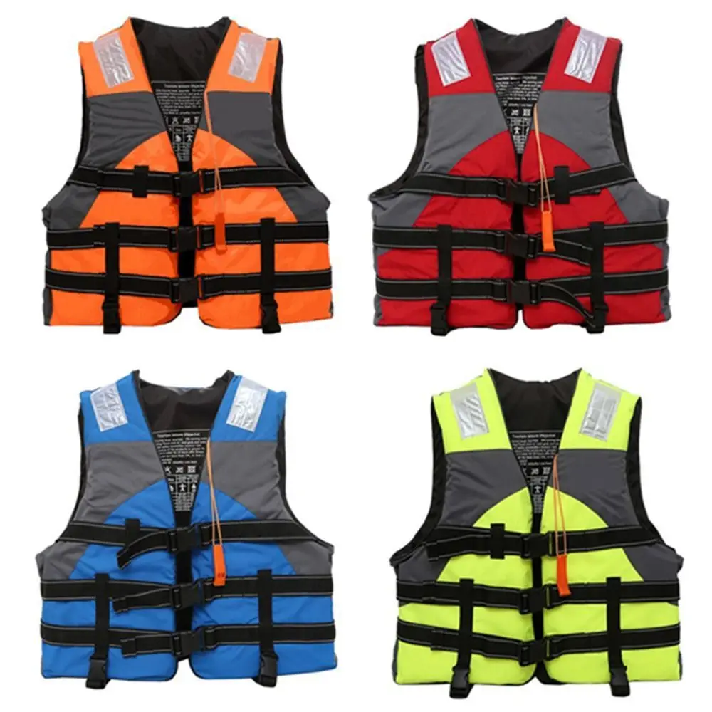 

Safety Straps Adults Life Jacket Easily Adjustable Waterproof Water Sport Vest Lightweight with Survival Whistle