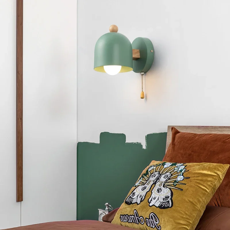 TechHPNordic Macaron Wall Lights Sconces For Bedroom Bedside Wall Lamp Mirror Light Home Decor Modern