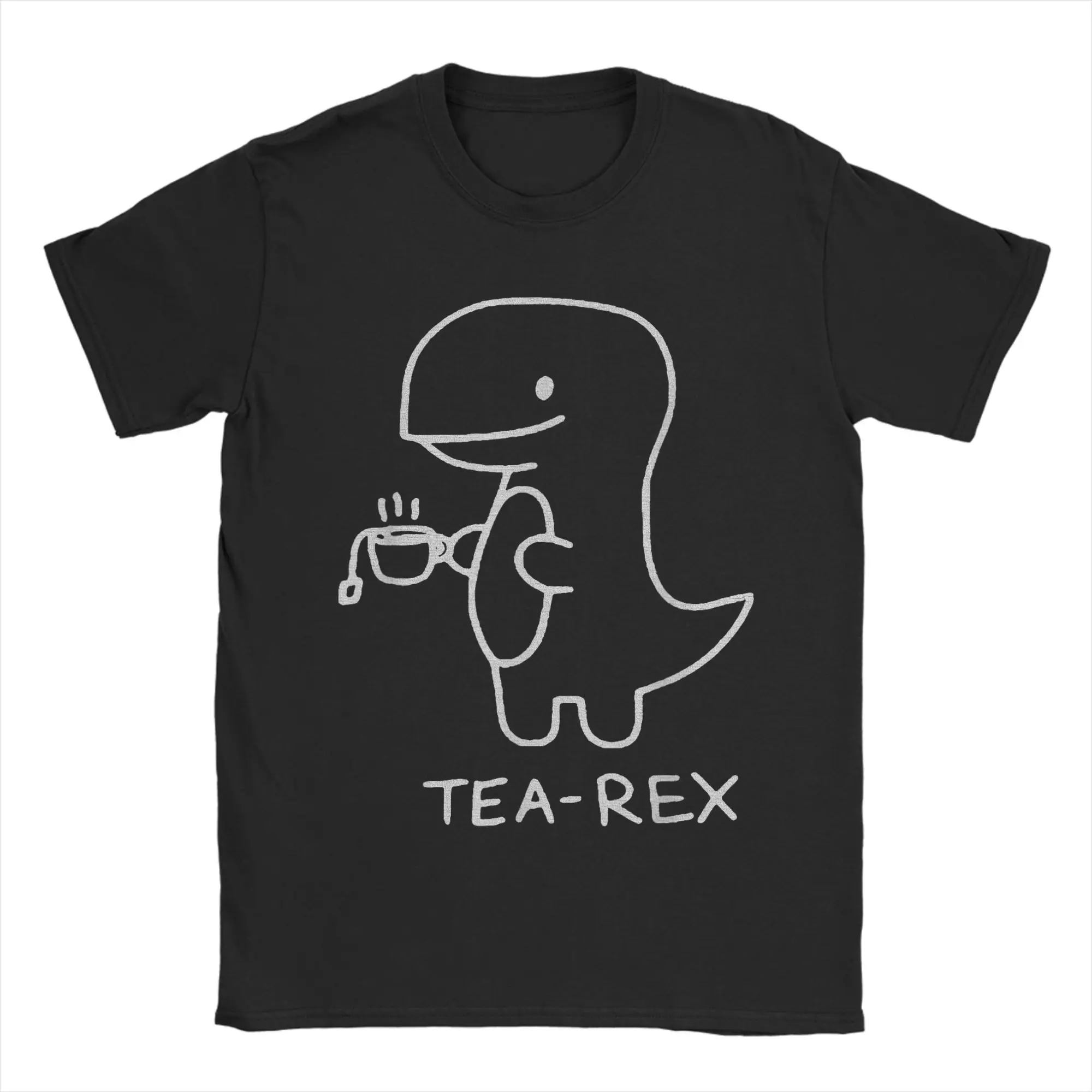 

Футболка Tea Rex для чайных напитков и любителей динозавров, летние 100% хлопковые футболки для мужчин, футболка с принтом в стиле Харадзюку, забавные футболки