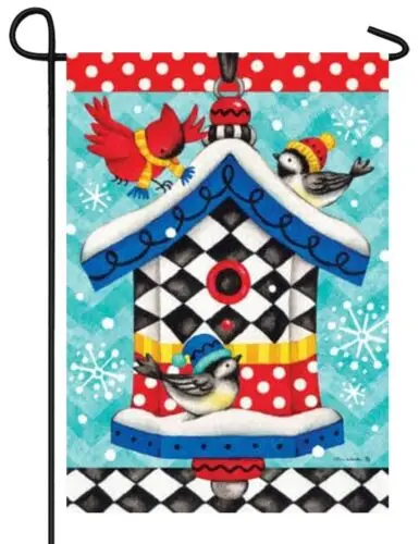 Whimsy Birdhouse Garden Flag