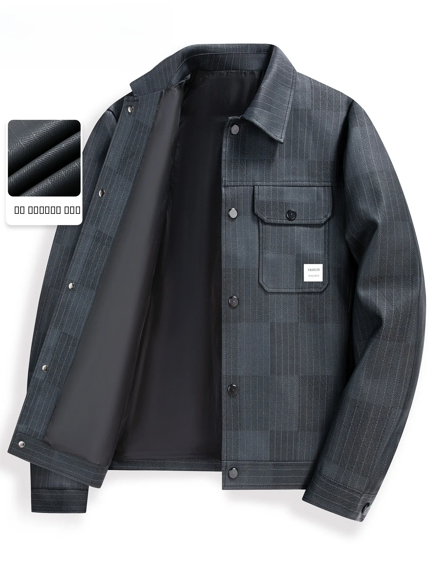 

Red Dragoy Midlife Men's Jaet Coat with ket Turn-down Collar Workwear Sle Leather Outerwear for Dad's Wardrobe