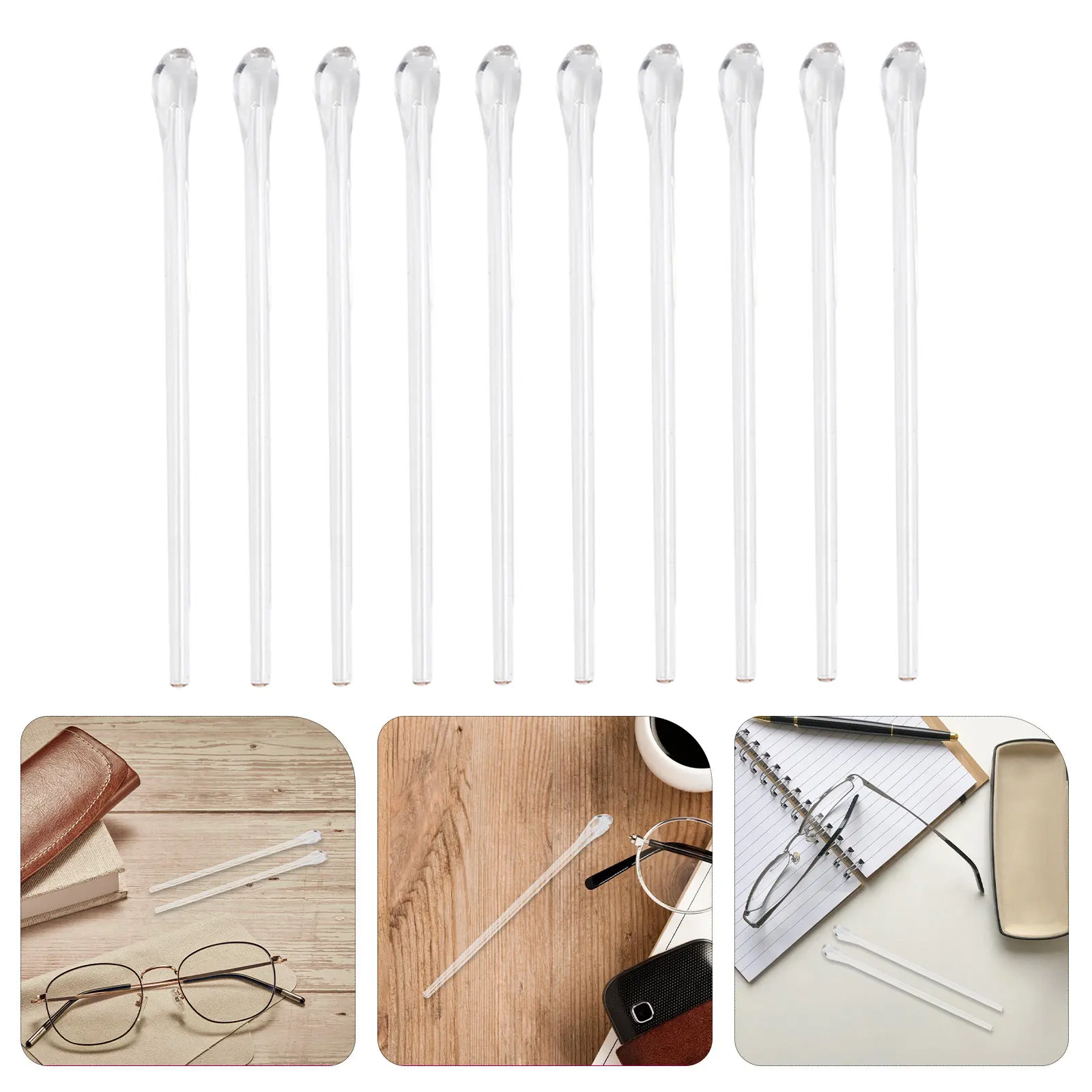 

10Pcs Flexible Silicone Ear Cushions Glasses Temple Protectors Anti-Slip Lightweight Eyeglass Ear Hooks Comfortable for Glasses