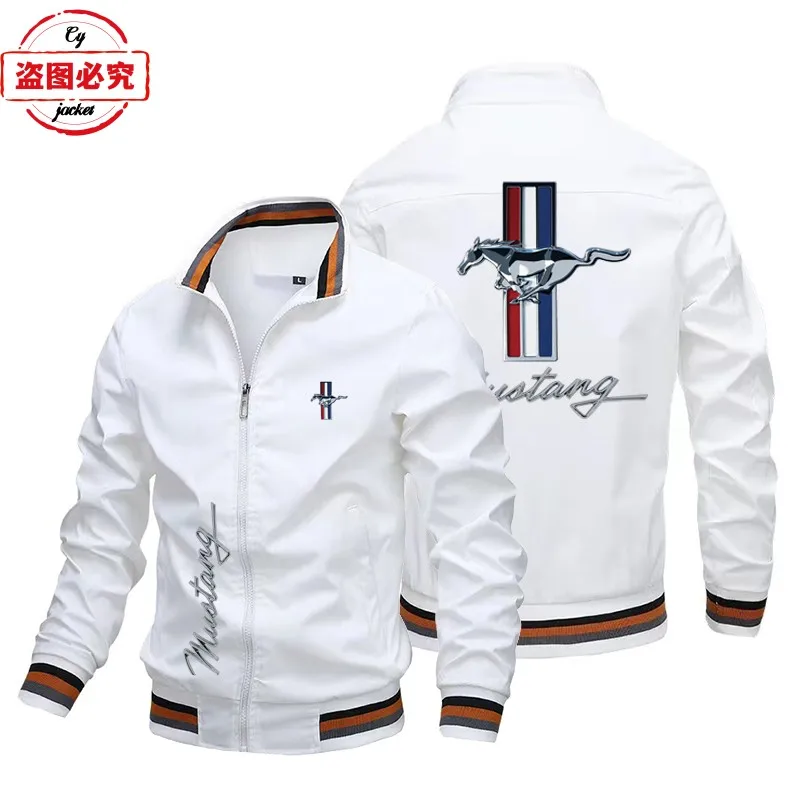 

Racing suit Ford Mustang logo printed jacket loose fashion long sleeve men's top stand-up collar jacket group suit