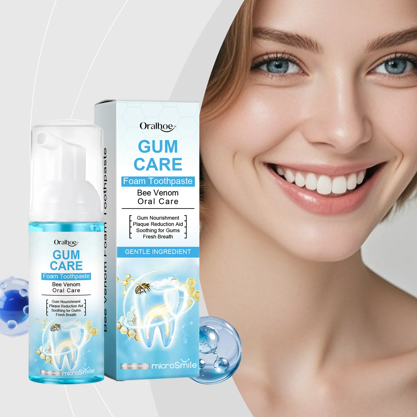 

Cleansing mousse caring for teeth removing tooth stains refreshing odor cleaning oral mousse Oral care