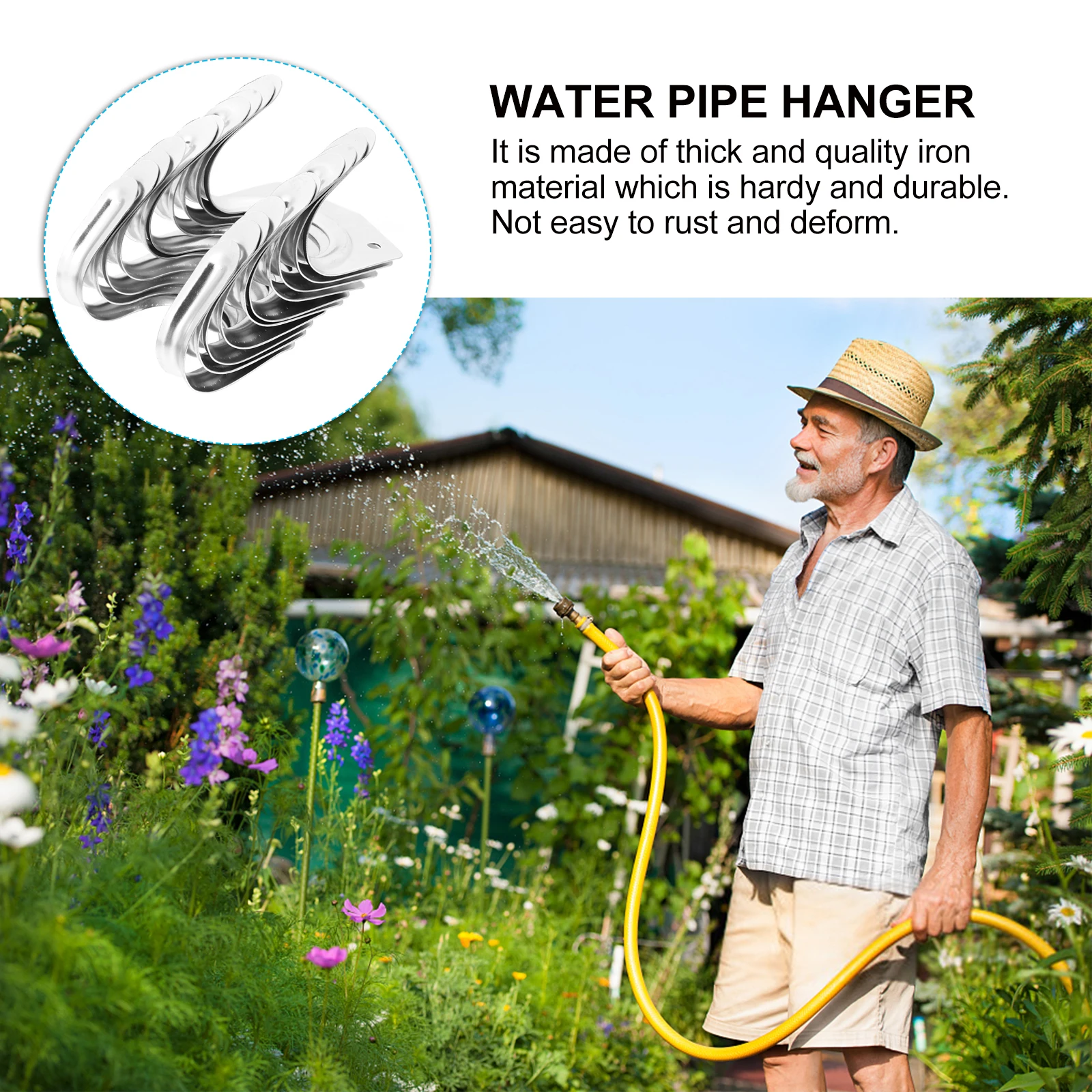 

10 Pcs Iron Wall Organizer Storage Hanger Water Pipe Holder Mounted Water Pipe Organizer Garden Hose Holder Storage