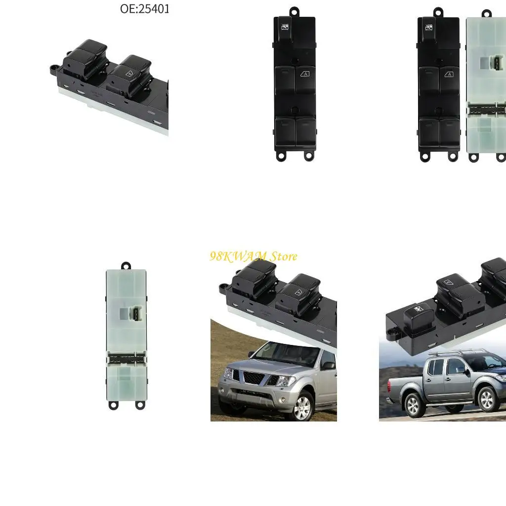 Car Window Control Assembly 25401EB30A, In-Cabin Button Unit with Plastic Housing for Daily Repair and Smooth Up and Down