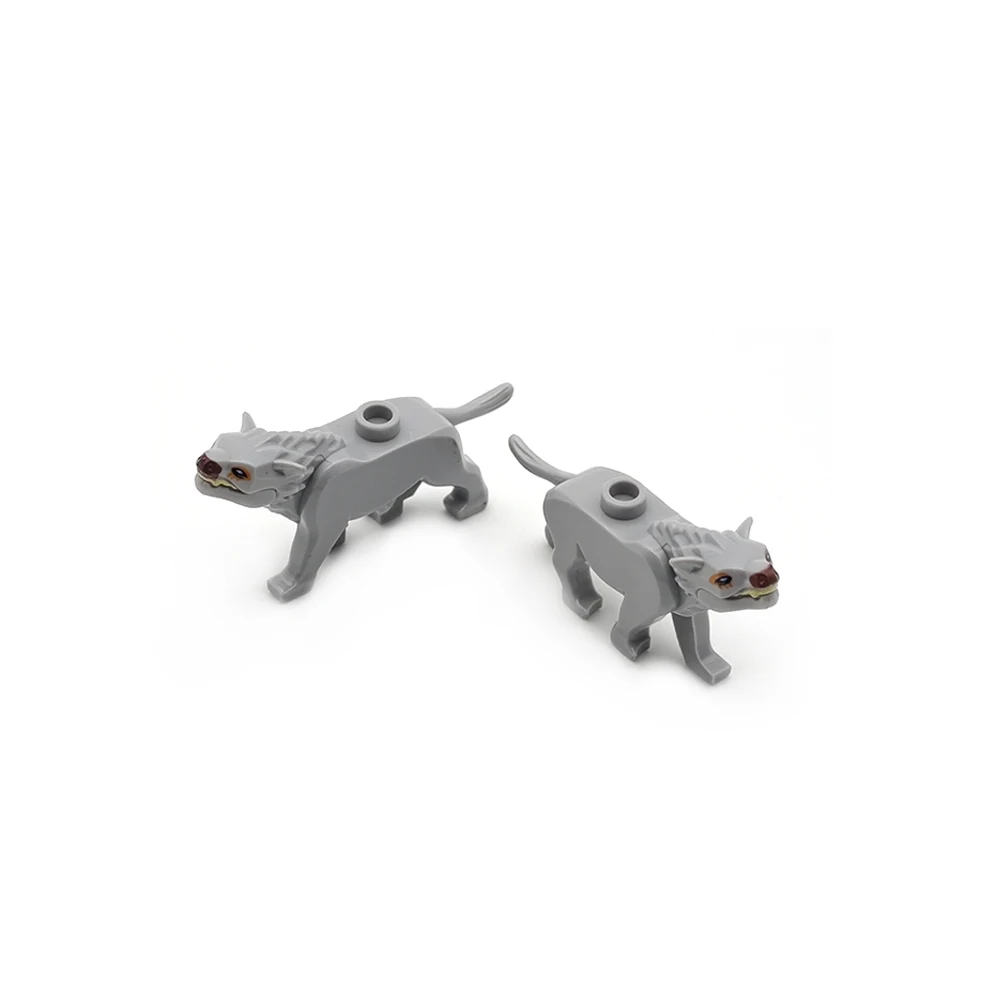 5pcs MOC Animal Little Wolf Building Blocks Street View Farm Pasture Zoo Beast Garden Medieval DIY Children's Halloween Gift