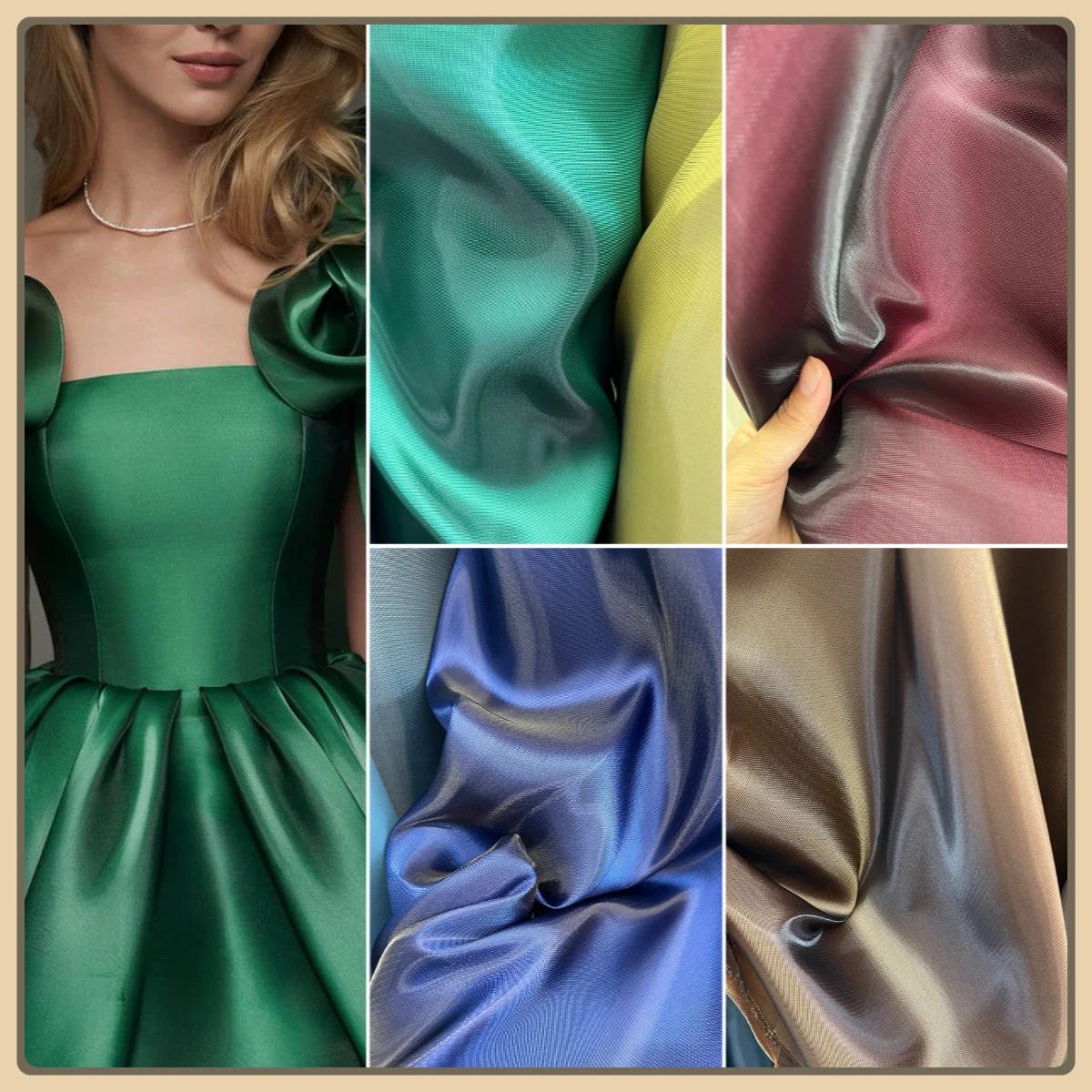 

High Gloss Satin Fabric with Strong Drape Smooth Skin Friendly Texture for High End Dress Home Furnishing Gift Decoration
