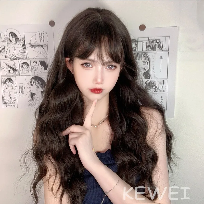 

Lady Daily Big Wave Long Curly Hair Ball Woman Clothing Match Modify Face Shape Headgear Halloween Masquerade Simulation Wig