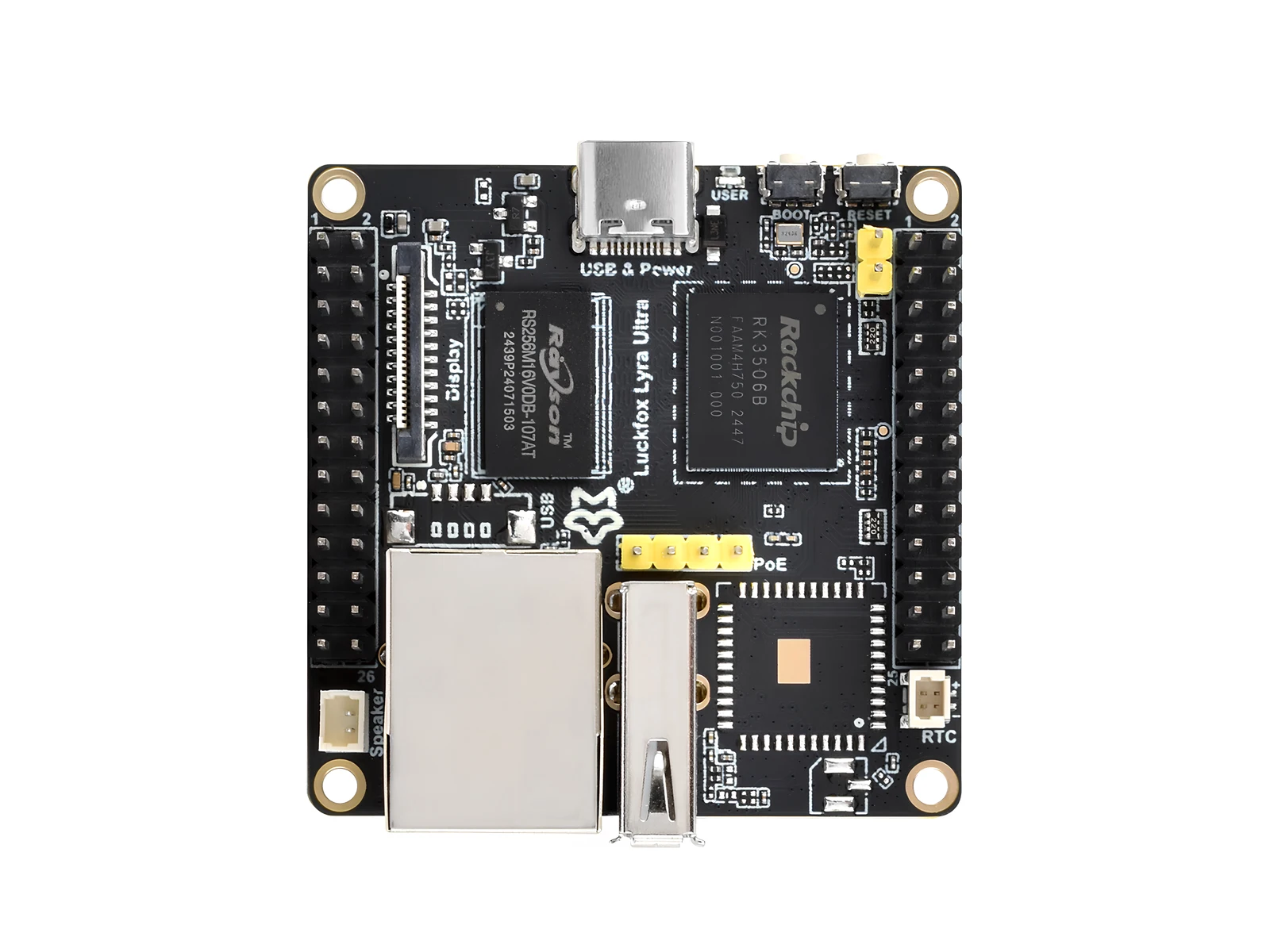 Luckfox Lyra Ultra RK3506B Linux Микроплата разработки, 8 ГБ eMMC, включает трехъядерные процессоры ARM Cortex-A7/ARM Cortex-M0