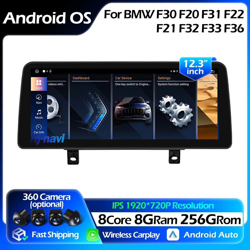 

12.3 inch Wireless Carplay Auto Android 14 For BMW F30 F20 F31 F22 F21 F32 F33 F36 NBT System GPS Navigation 4G Radio Player