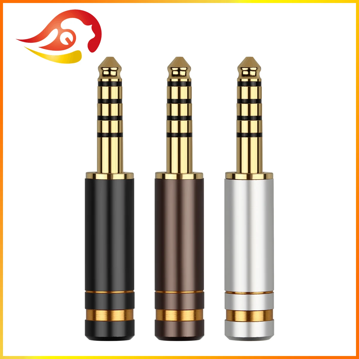 QYFANG 4.4mm 5 Pole 4-Layer Gold Plated Copper Stereo Earphone Balanced Plug Aluminum Alloy Audio Jack Adapter Wire Connector