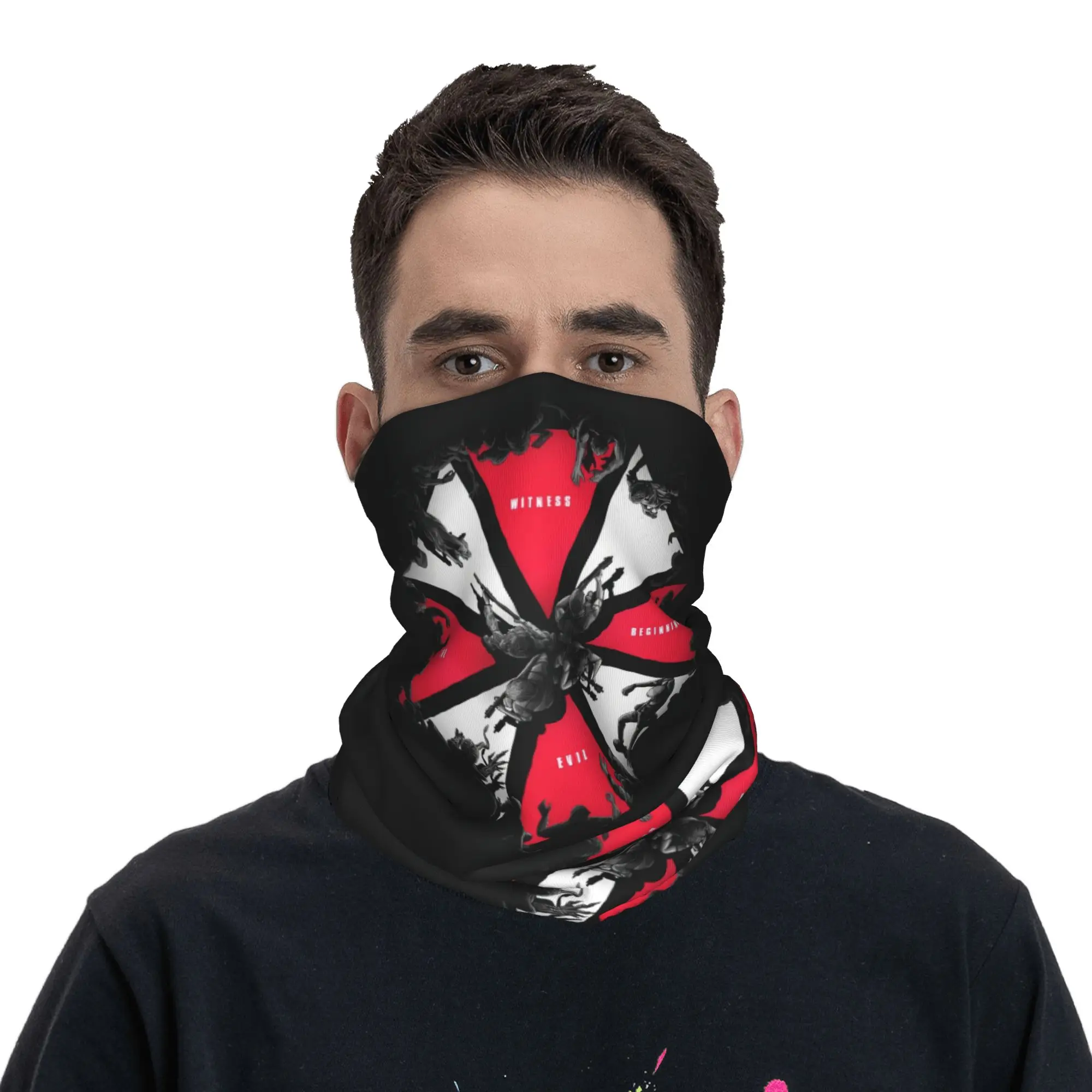 Umbrellas Corporations Resident Evil Japan Horror Game  Bandana Neck Warmer Men Women Winter Hiking Ski Scarf Gaiter  Face Cover view 4