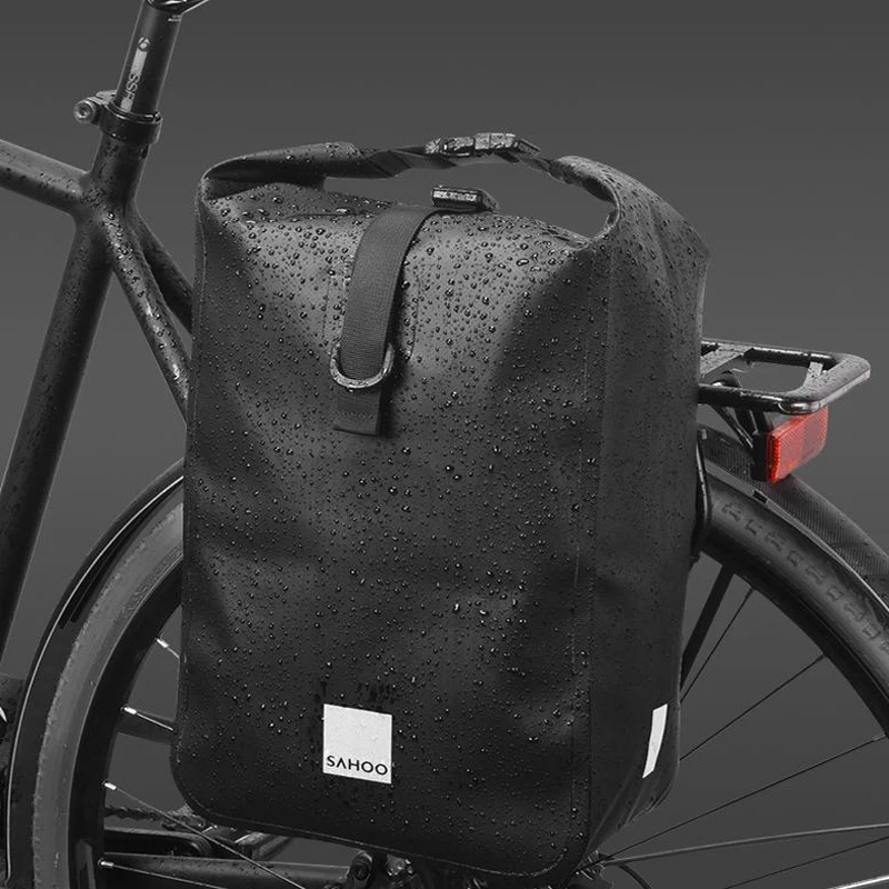 

Waterproof Pannier Bag For Mountain Bikes PVC Clip-on Mesh Waterproof Roll-in Design Single Side 10L Rack Bag Riding Gear