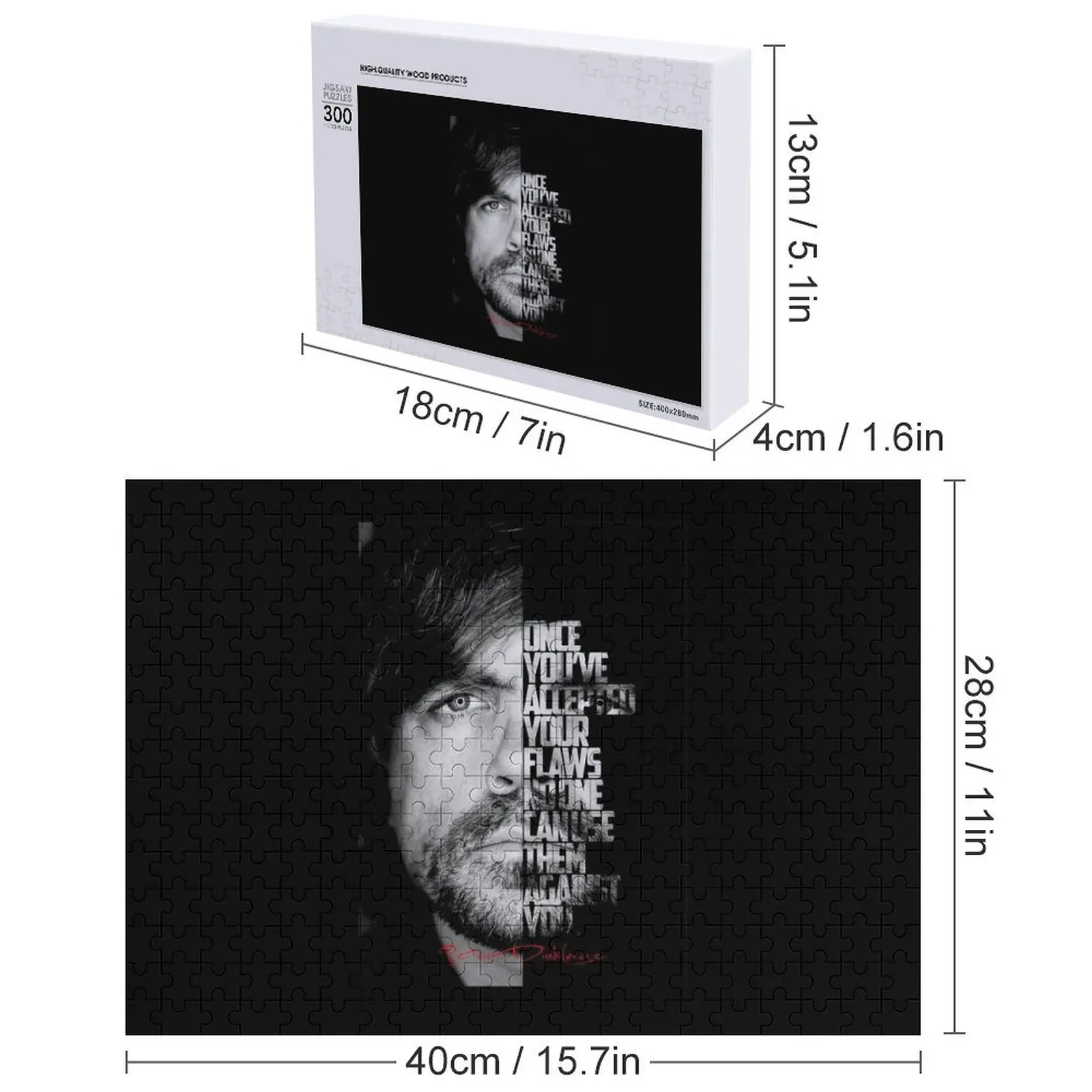 Zwart-wit Peter Dinklage-citaat. Legpuzzel Speelgoed voor kinderen Anime Aanpasbare kindercadeaupuzzel