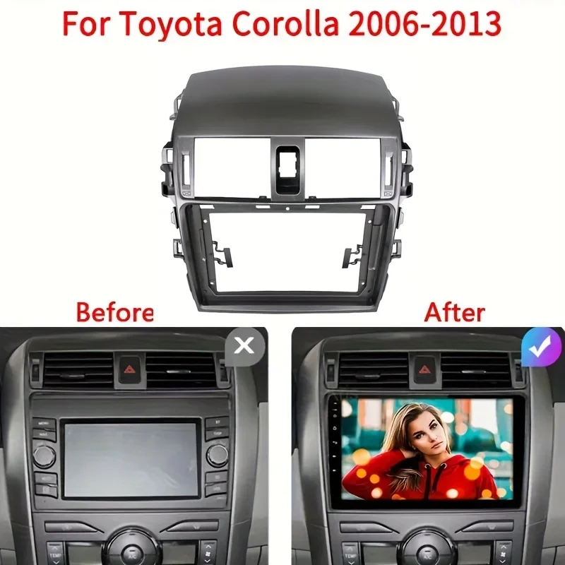 2 din Android Car radio Fascia For Toyota Corolla 2006-2013 Car Radio Frame Fitting Panel car stereo panel dash kit frame