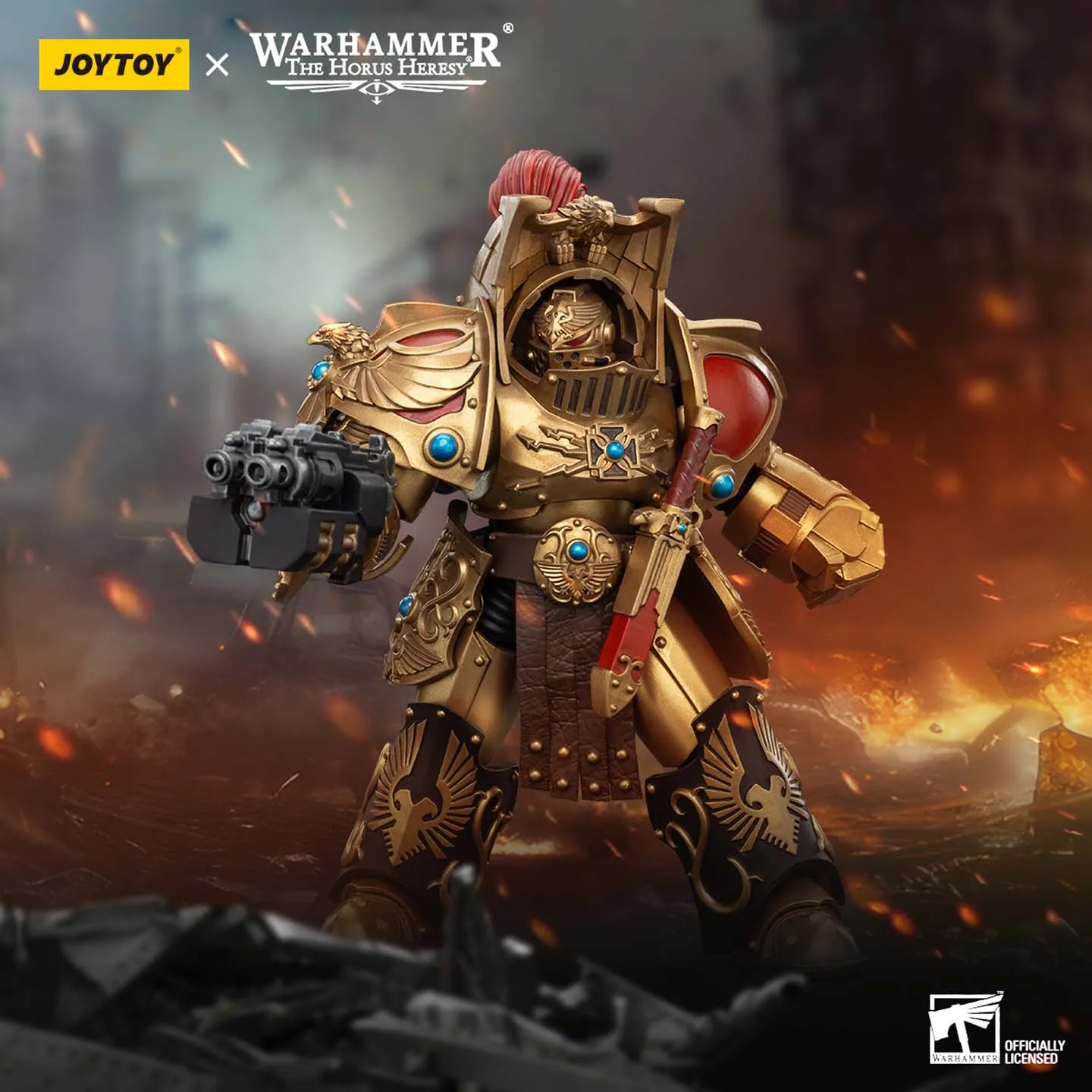 

JOYTOY Dark Source Warhammer Horus Rebellion: Запретный легион Skyhawk Terminator Team JT00744 with Rasmus Storm Gun, модель 1:18