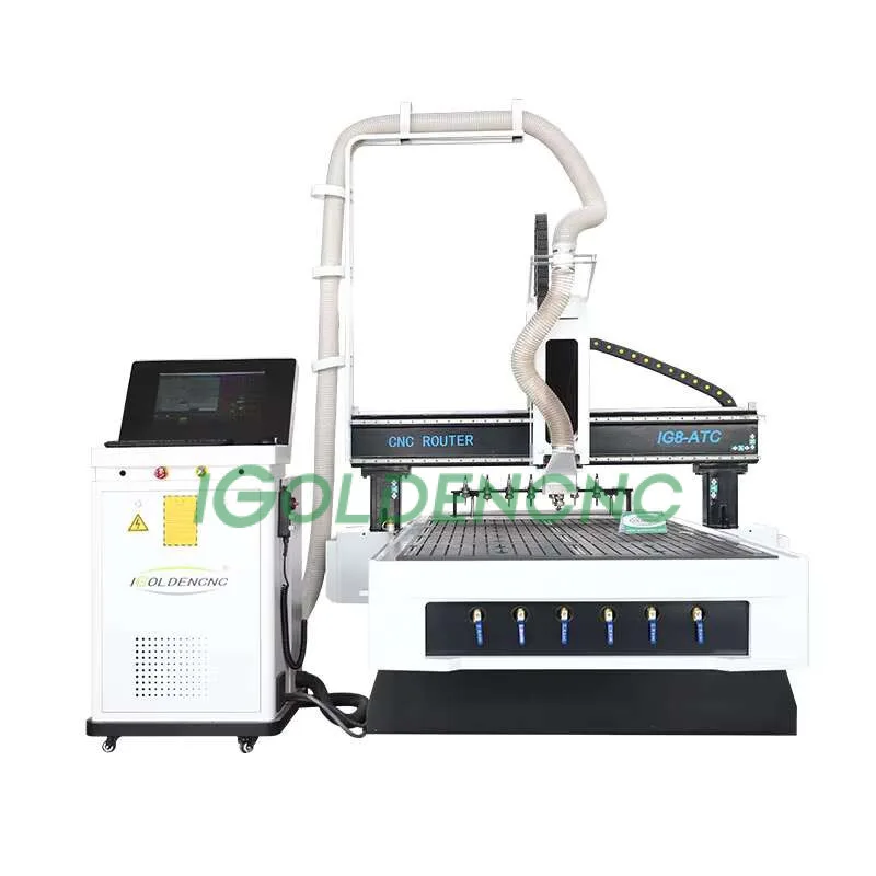 9Kw 공기 Coog 스핀들 3 4 축 나무 조각 Hine 1325 1530 진공 테이블이 있는 Atc Cnc Hinery