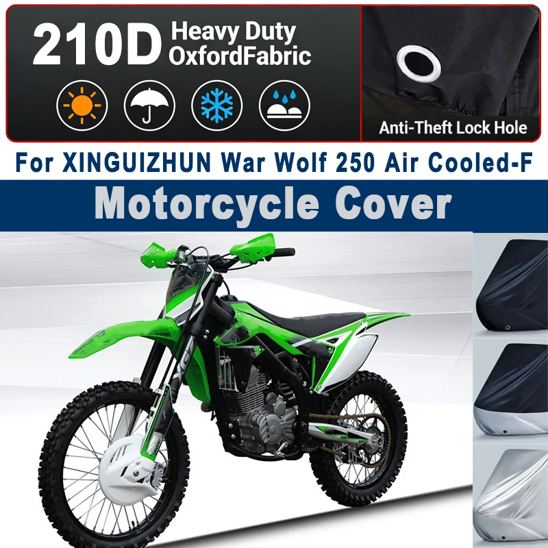 

No Ear Motorcycle Cover For XINGUIZHUN War Wolf 250 Air Cooled-F -Outdoor Full Body Protection Waterproof Dustproof Sunscreen