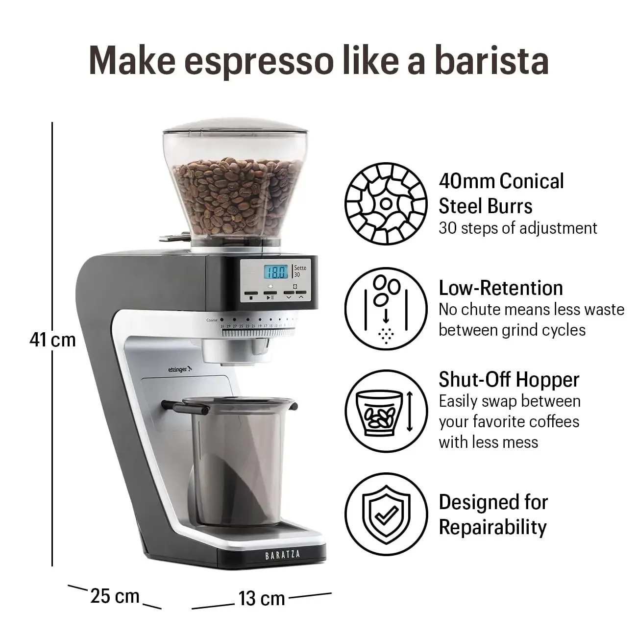 Baratza sete270 Italian quantitative grinder, hand brewed single product electric coffee grinder, BG30 household