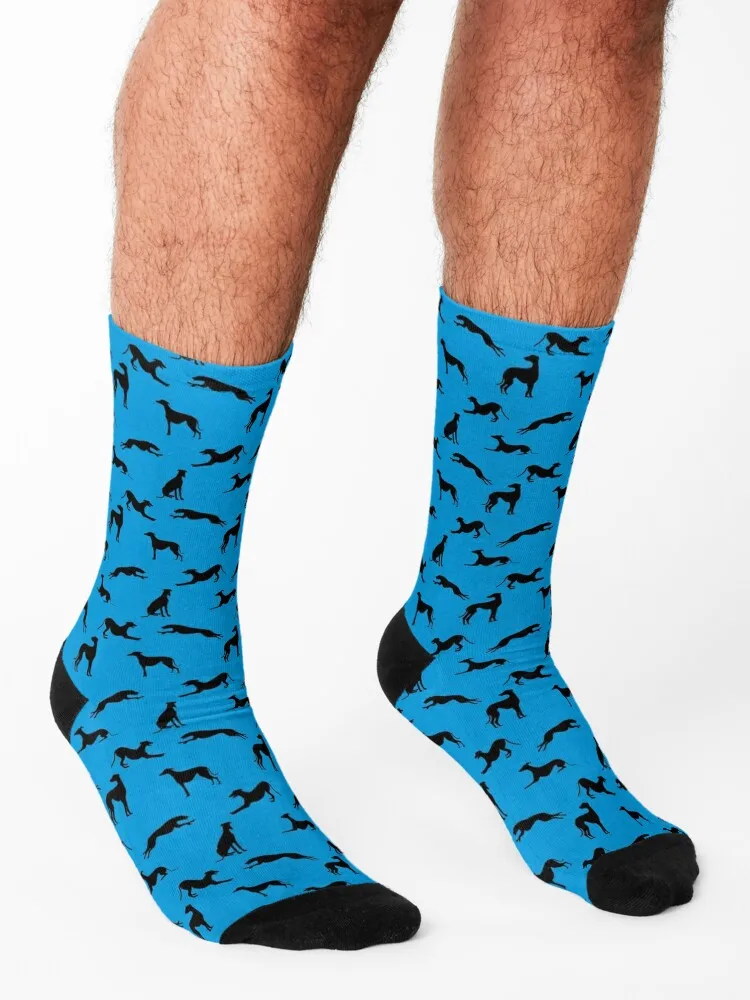 Greyt Greyhound Silhouettes - 0098DC Socks kawaii sports and leisure cotton crazy Male Socks Women's