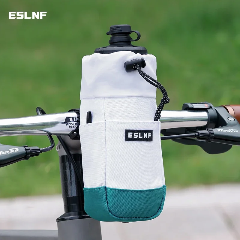 ESLNF Bike Water Bottle Holder Cycling Water Bottle Carrier Pouch Insulated Kettle Shoulder Bag MTB Road Bicycle Handlebar Bag