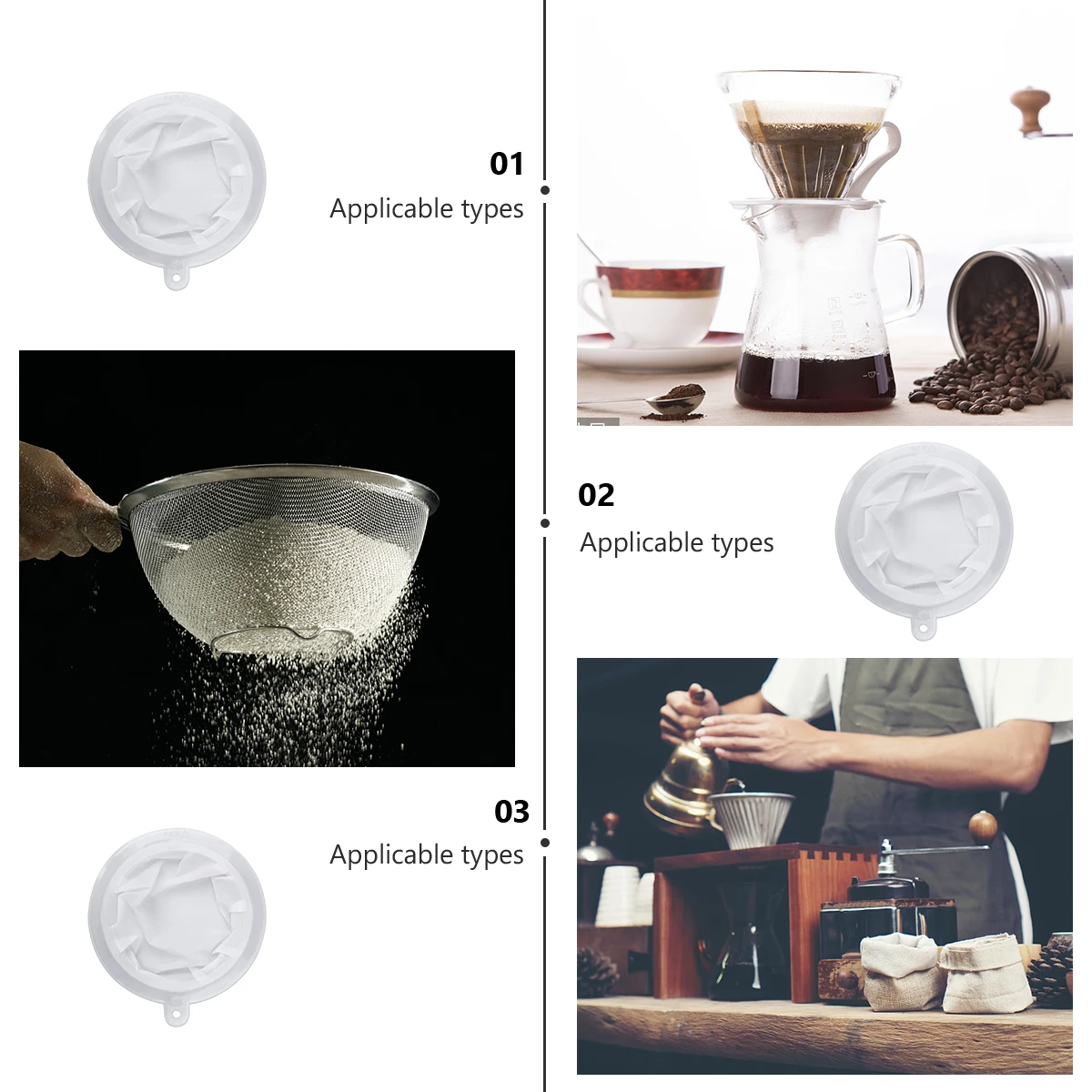 

Food Filter Mesh Funnel Oil Liquor Boiled Water Filter Screen Stainless Steel Kitchen Funnel For Wine Soy Milk Filtration