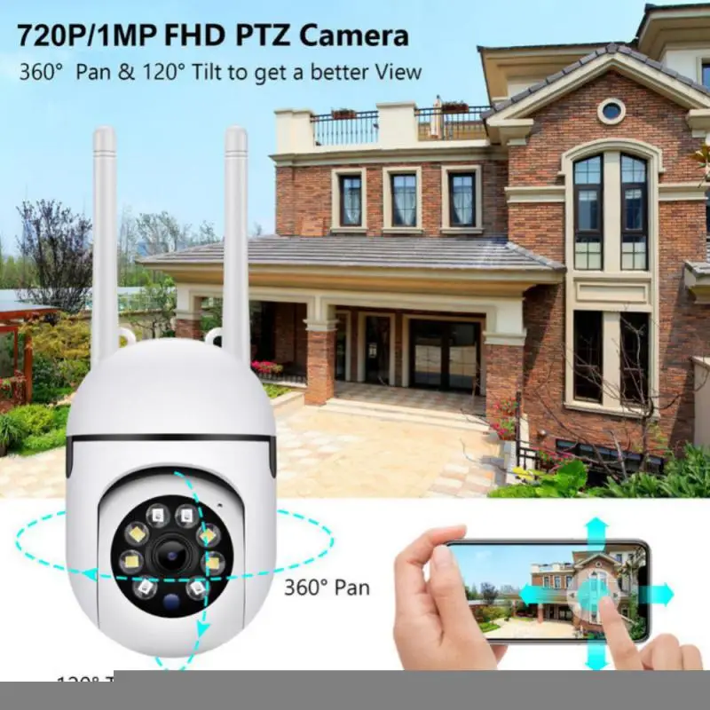 

720P HD 2.4+5G Dual Band WiFi IP Camera Wireless Network Surveillance Camera Outdoor Security CCTV Camera Support Google Alexa