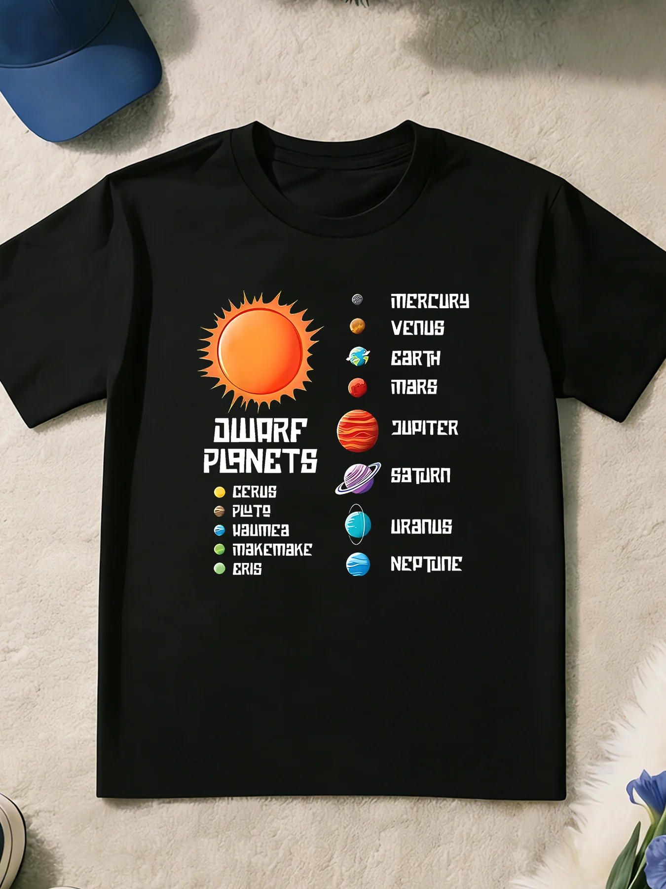 Planets Name List Galaxy Graphic T Shirt Boys Girls Space Lover Casual Short Sleeve Tee Family Matching Kids Casual Cotton Tops