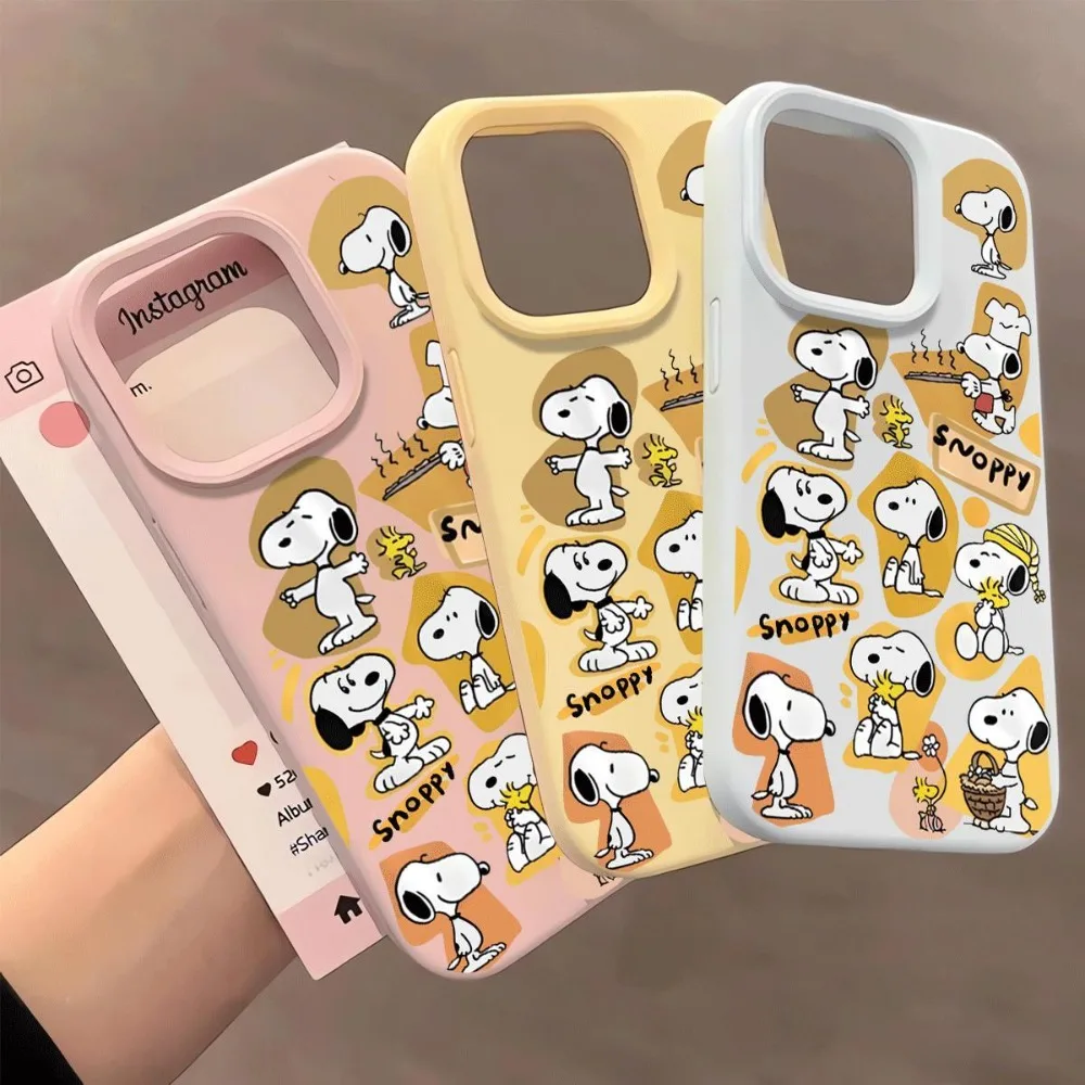 Cute Cartoon Animation Creative Soft Shell Snoopy Mobile Phone Case for IPhone 17 16 15 14 ProMax Plus Anti-fall Back Cover Gift view 3