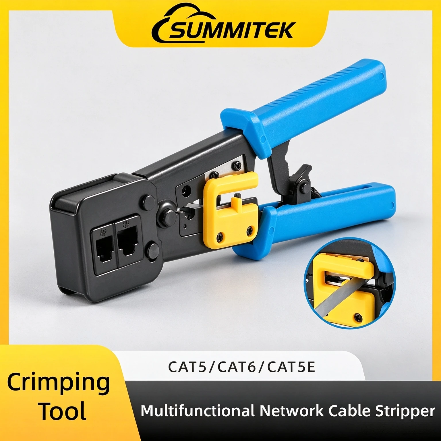 SUMMITEK RJ45 Crimper Hand Network Tools Pliers RJ12 Cat5 Cat6 Crimper Cutter Stripper Pressing Clamp Tongs Clip Multifunction