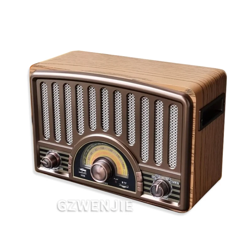 1928 Classical Retro FM AM Desktop Radio Receiver Rechargeable Portable MP3 Radios Stereo 15W Bluetooth Speaker TF USB