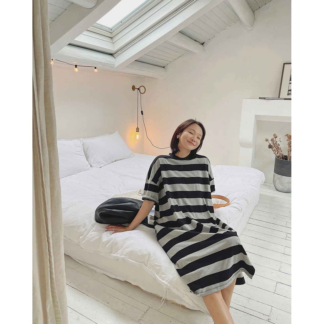 2022 donne t-shirt Stripe Dress elegante Robe Y2k Summer Midi Maxi Long Clothes Party Evening Prom tunica Sexy Oem Cheap Casual