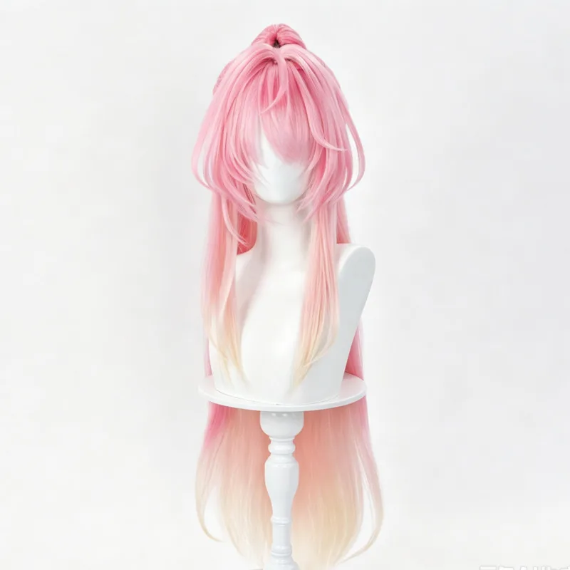 Aemeath Wig Wuthering Waves Pink Ponytail Customized Gradient Synthetic Hair Hot Game Cosplay Party Prop Comic Exhibition