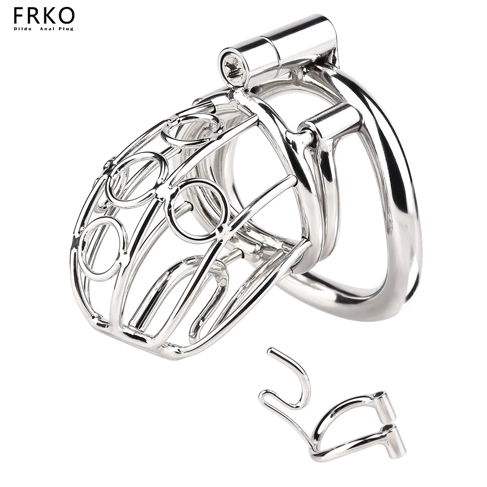 

FRKO New Stainless Male Chastity Cage With Removable PA Puncture Urethral Lock Cock Penis Ring Bdsm Sex Toys For Man Gay 18+