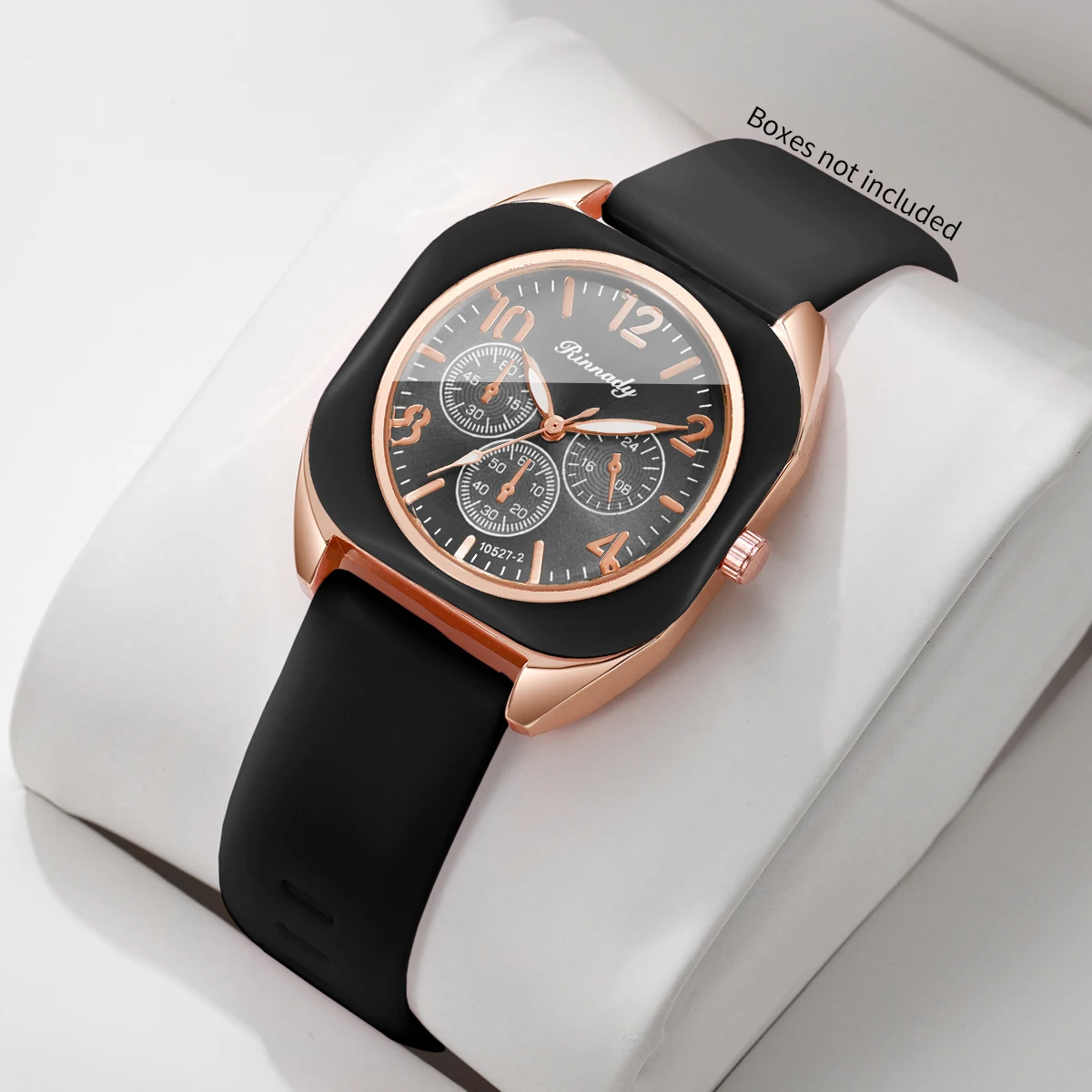 Fashion Women Square Quartz Watch Candy Color Silicone Strap Decorative Three Dials Wristwatches Relogio Feminino（Without Box）