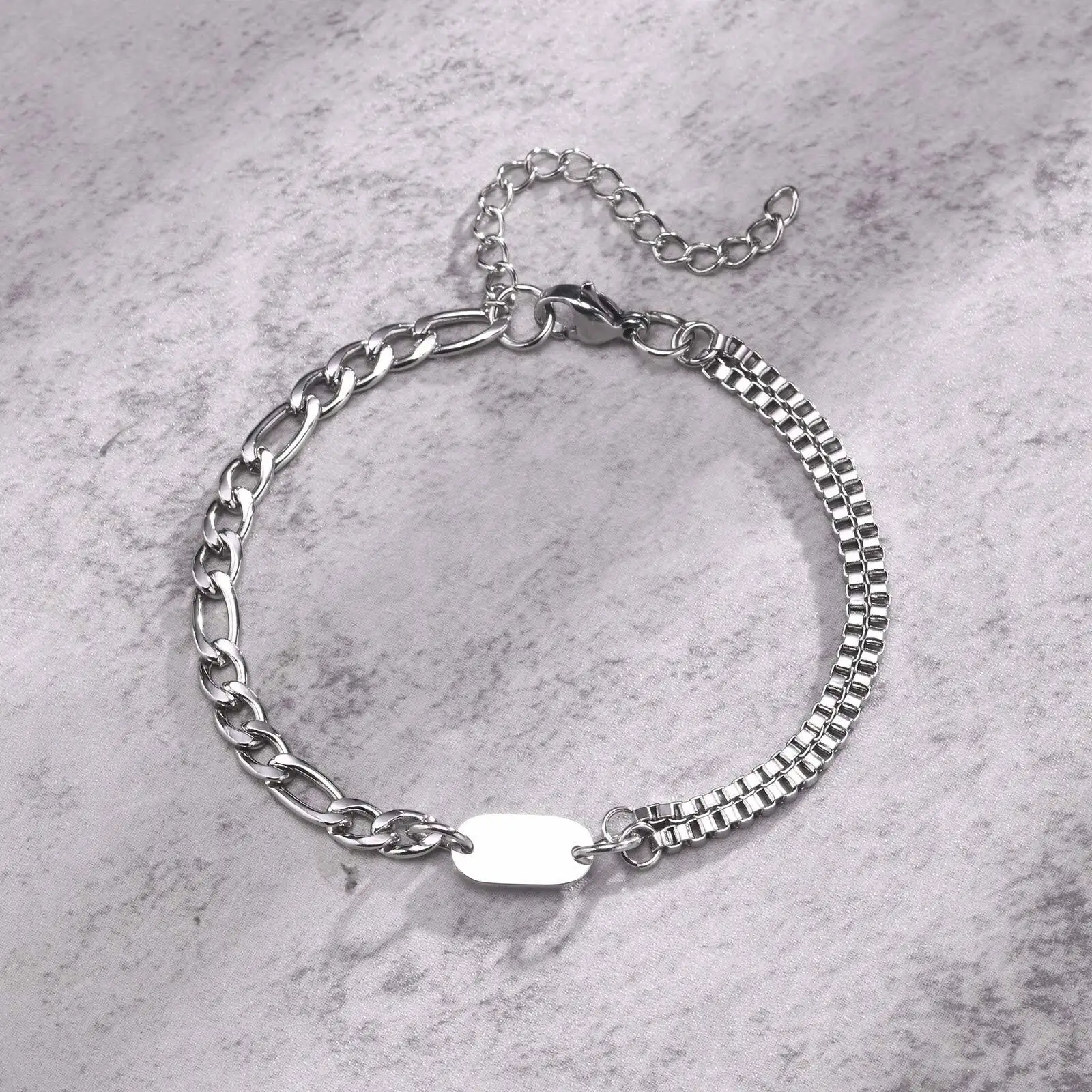 Chain Bracelet for Men Figaro Rope Cuban Link for Dad Husband Boyfriend Birthday New Year Christmas Gifts
