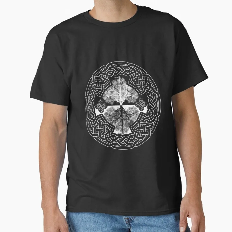 

Nordic Tree of Life v3 Viking Geometric Runic Yggdrasil Gift t shirt Large size Tops Graphic Print men's Clothes