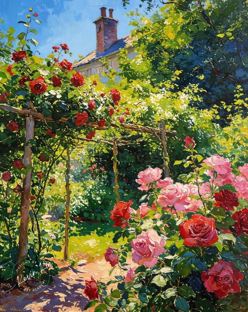 Rose Garden Wooden Trellis Floral Jigsaw Puzzle 500/1000/1200/2000PCS  DIY Assembling Puzzle Stress Relief Collectible Gift