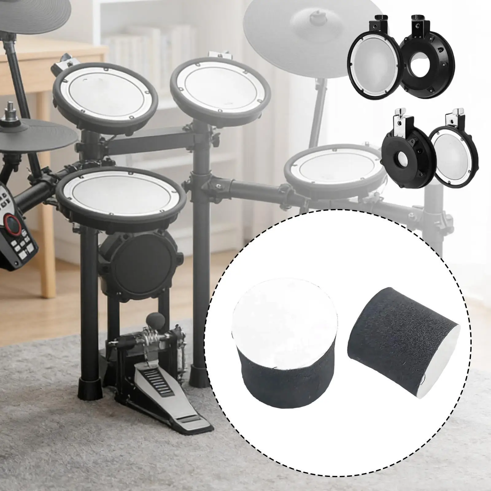 2Pcs Electric Drum Trigger Sponge Foam Replacement DIY Improves Sound Protection Stability Accessories Parts
