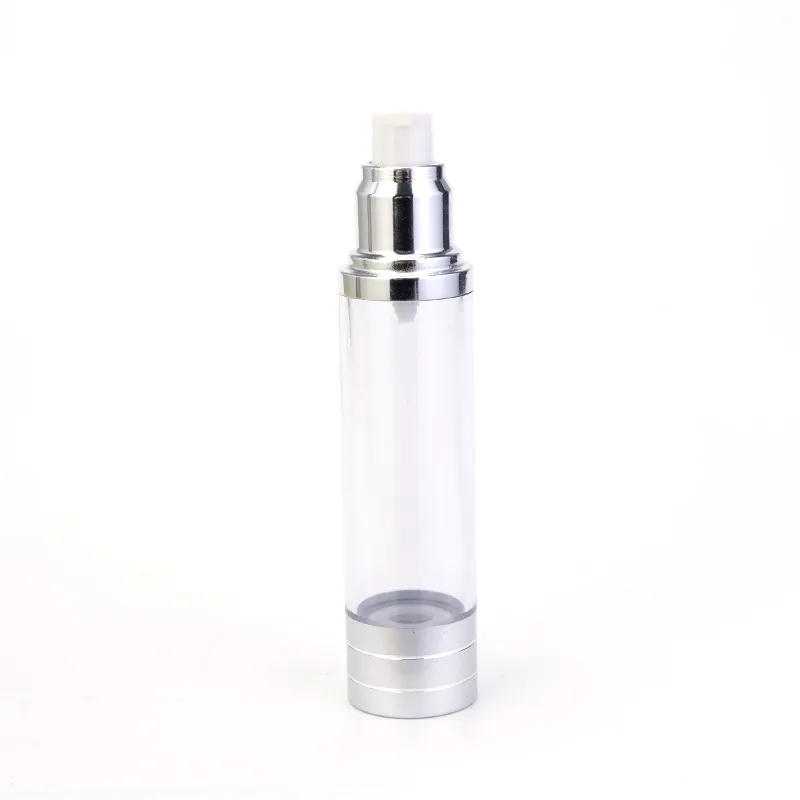 

Aluminum Airless Cosmetic Bottles | Silver Travel-Size Vacuum Pump for Skincare & Creams